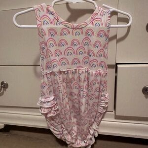 Little Sleepies Rainbow Bodysuit - Pink and White